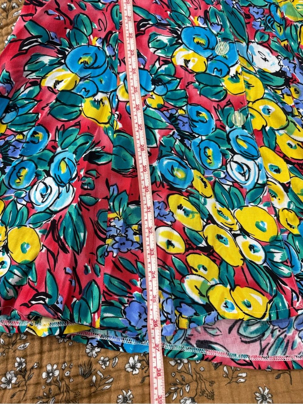 Vintage 80s/90s Mariposa Floral Rayon Mini Dress Square Sailor Collar M/13 - Picture 11 of 11